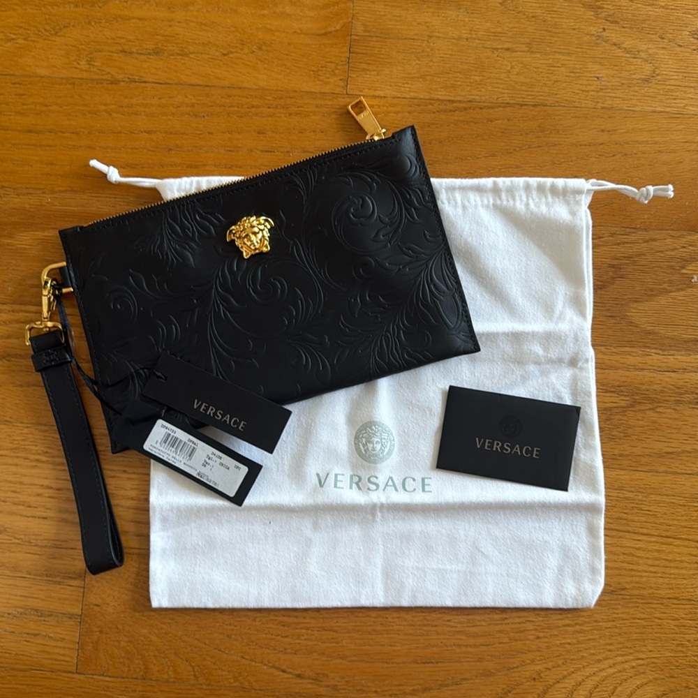 VERSACE Black Wristlet